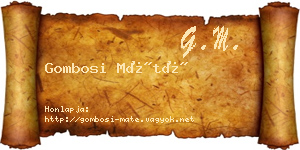 Gombosi Máté névjegykártya